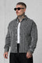 BLACK STRIPED JACQUARD OVERSIZED SHIRT