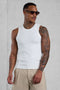 CREAM RIB TANK TOP
