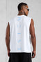 WHITE SKYBLUE VERTICAL OVERSIZED TANK TEE