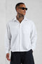 WHITE MONOGRAM OVERSIZED SHIRT