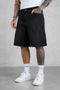 WASHED BLACK MONOGRAM JEANSSHORTS
