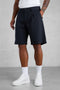 NAVY WIDE TAILORED SHORTS