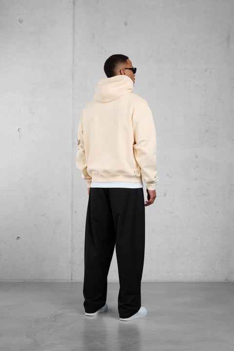BEIGE LA GRUE OVERSIZED HOODIE