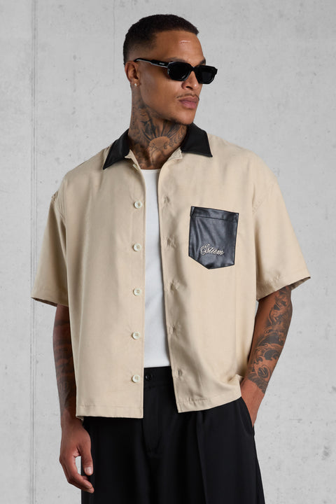 BEIGE SUEDE SHIRT