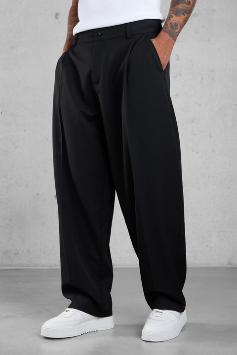 BLACK BARREL PANTS