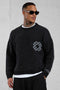 BLACK REVERSIBLE KNIT SWEATER