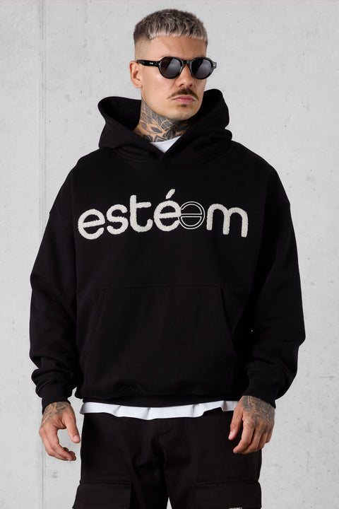 BLACK SP APPLIQUÉ OVERSIZED HOODIE