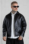 BLACK VEGAN LEATHER JACKET