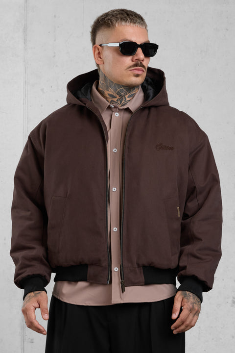 DARKBROWN CANVAS JACKET