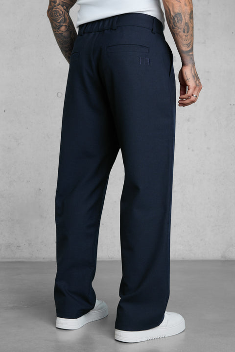 NAVY WIDE TAILORED PANTS