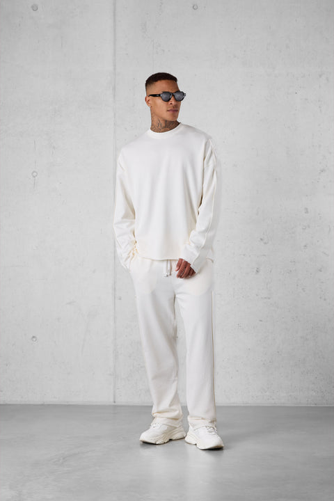 OFFWHITE APPLIQUÉ DISTRESSED LOOSE SWEATPANTS