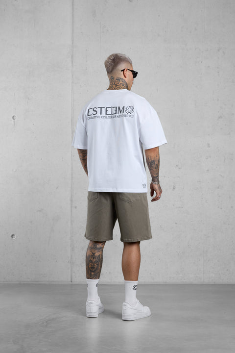 WASHED OLIVE JEANSSHORTS
