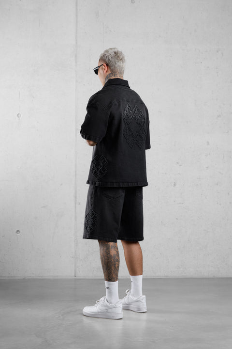 WASHED BLACK MONOGRAM JEANSSHIRT