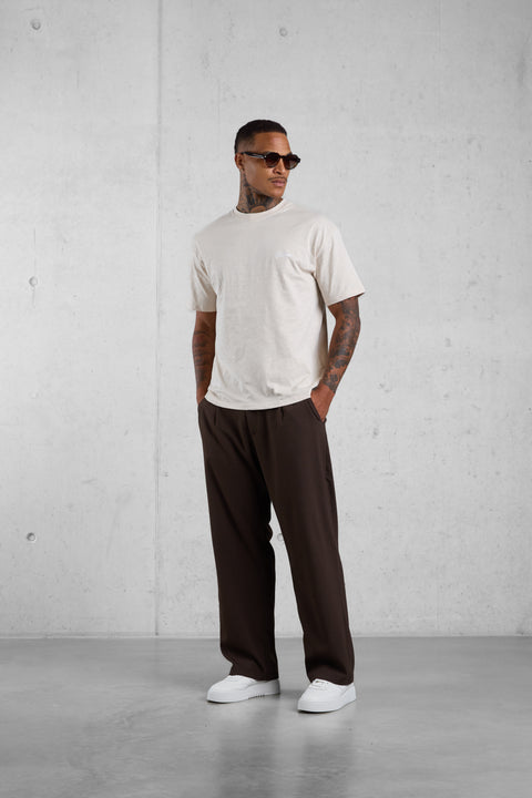DARKBROWN WIDE TAILORED PANTS