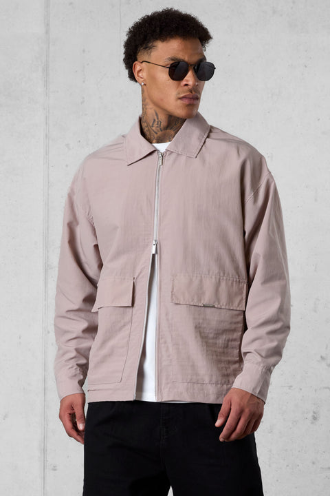 STONE NYLON OVERSIZED JACKET